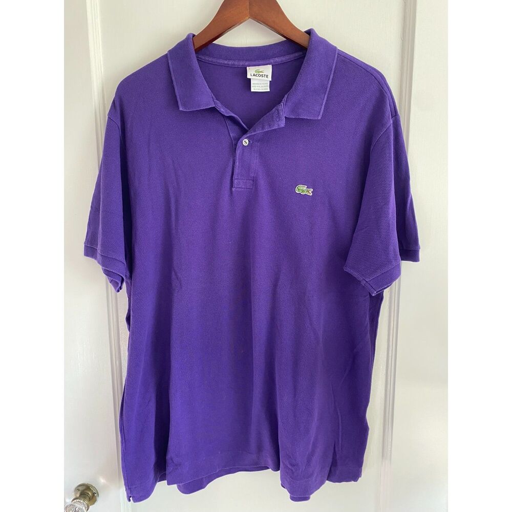 Lacoste Men's Size 3XL (FR 8) Purple Short Sleeve Polo